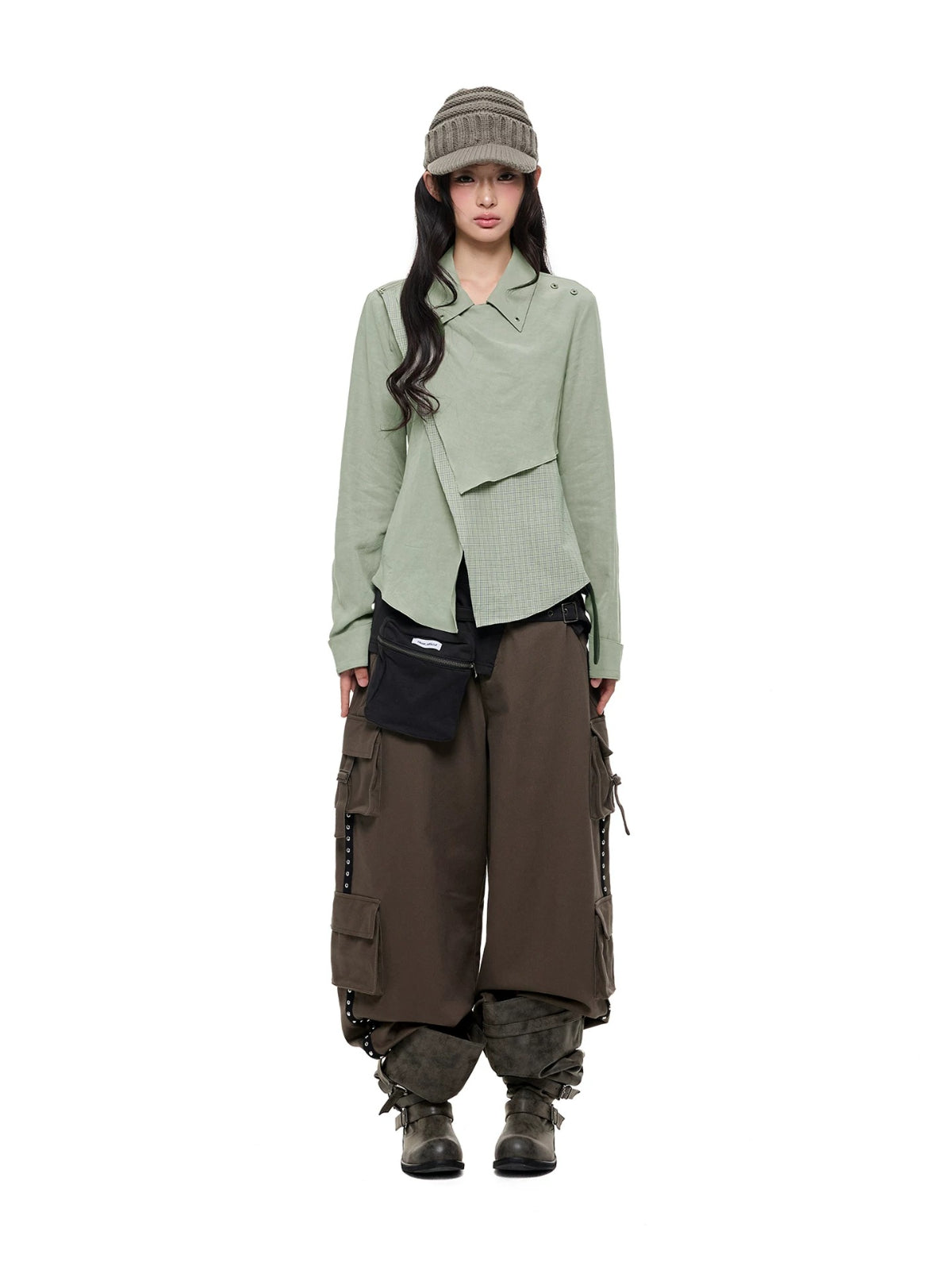 Korean Asymmetric Collar Shirt
