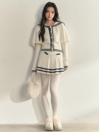 Cable Sailor Cape &amp; Skirt Set