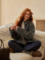 Floral Embroidered Fleece Jacket