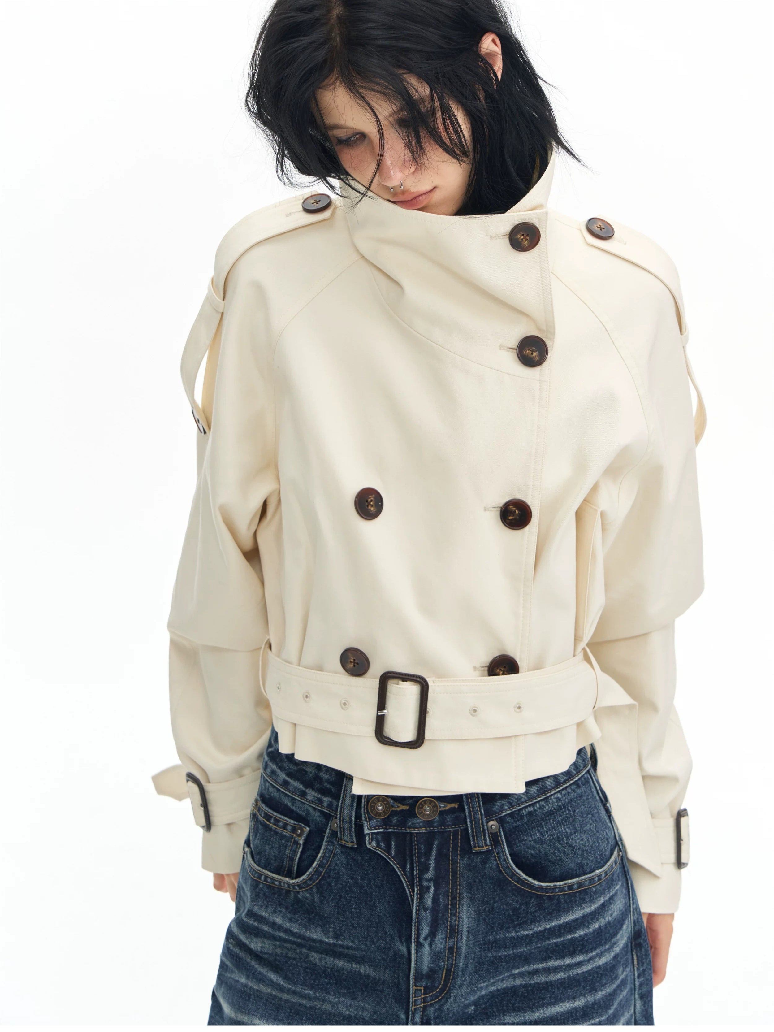 Stand Collar Trench Jacket