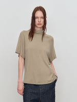 Slant One-Shoulder Swing Neck T-Shirt