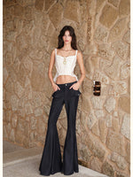 Lace Panel Corset Cami Top