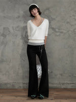 Contrast Flare Pants