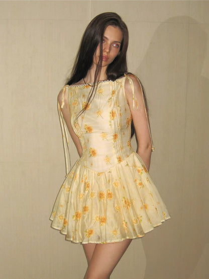 Daisy Embroidered Mini Dress