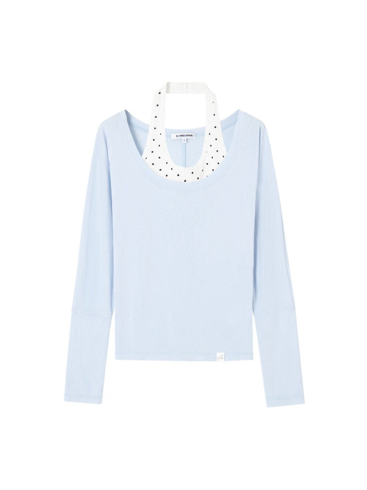 Polka Dot Layered Contrast Tee Set
