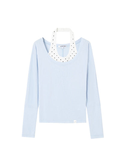 Polka Dot Layered Contrast Tee Set