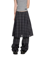 Plaid Pleated Layered Pants