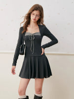 Contrast Stripe A-Line Mini Dress