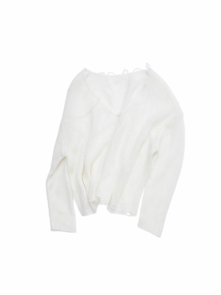 Mohair Star Cutout Sweater