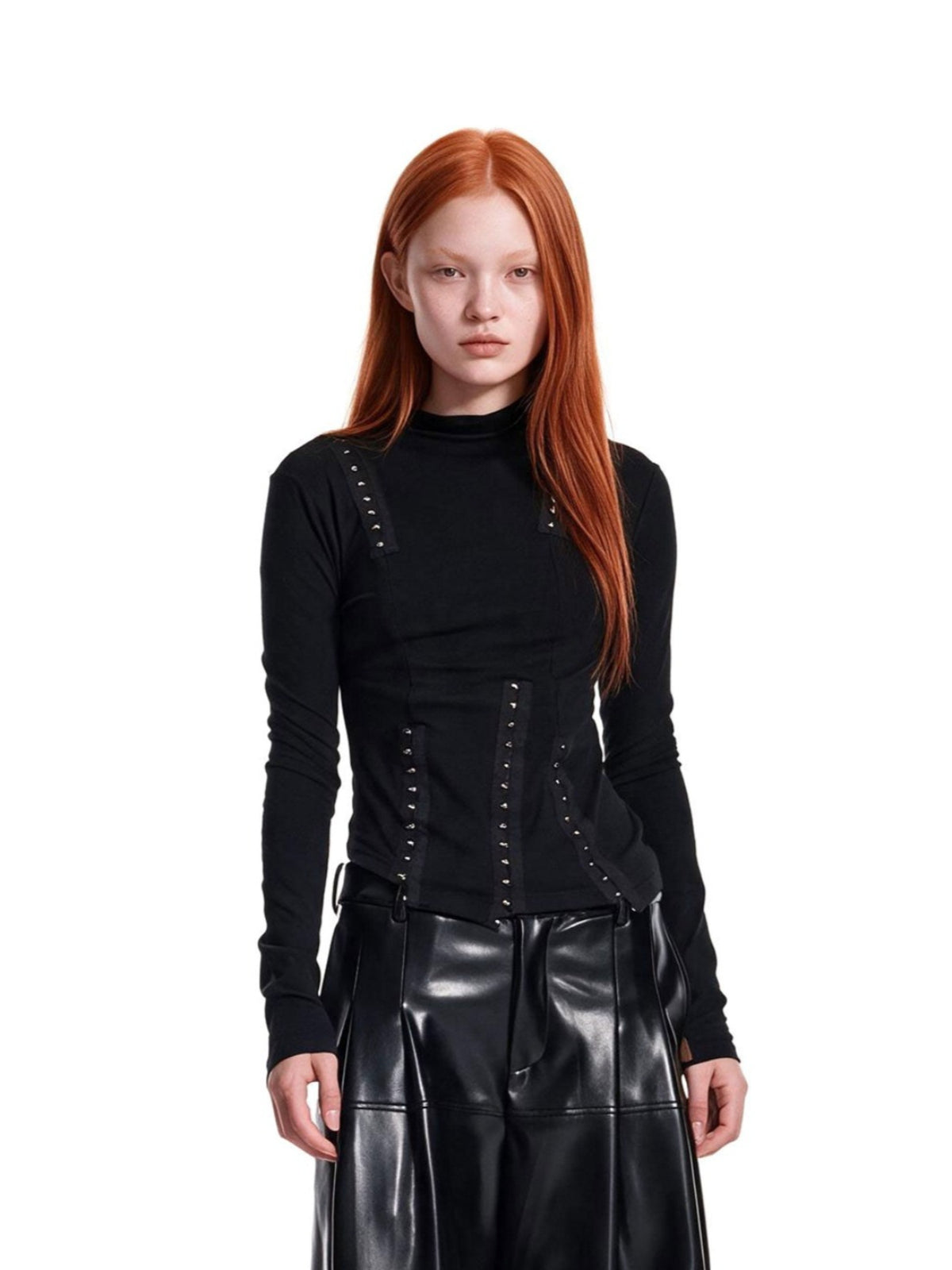 Asymmetric Hook Trim Knit Top