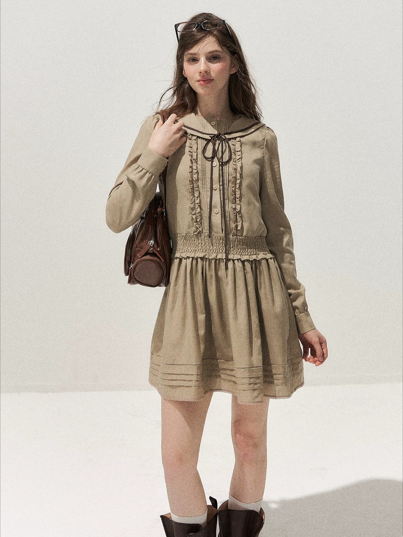 Sailor Collar Shirt Dress
