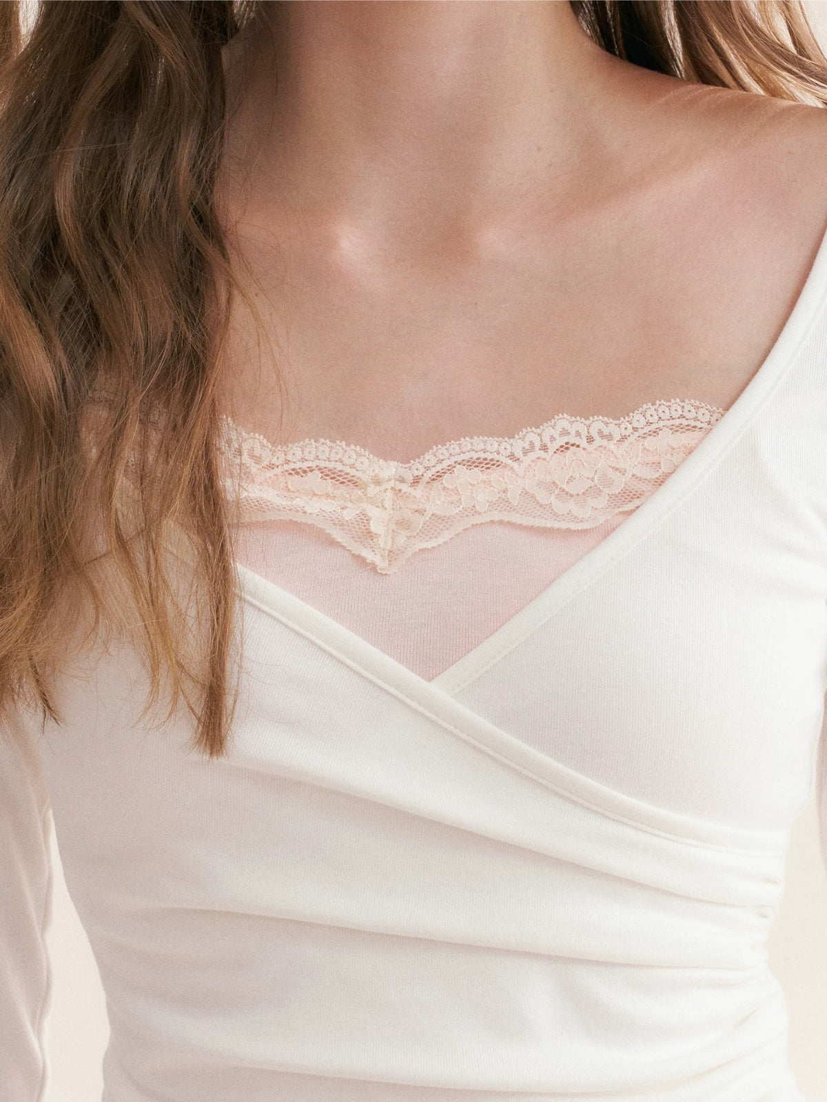 Lace Layered V Neck Top