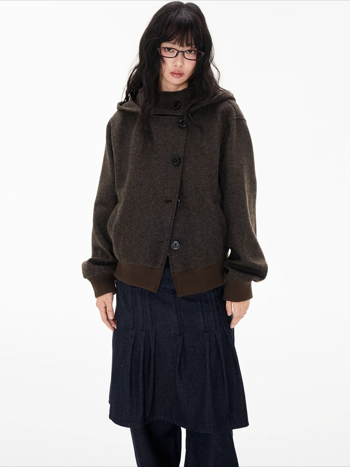Hooded Button Jacket