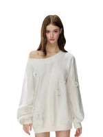 Asymmetric Shoulder Oversized Sweatshirt