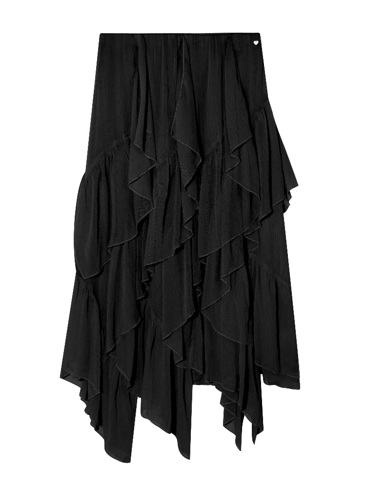Ruffle Layer Chiffon Skirt