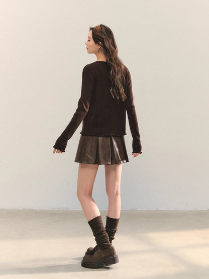 Lettuce-Edge Cardigan &amp; Camisole Set