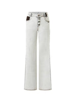 ＋5CM N4 Suede Straight Jeans