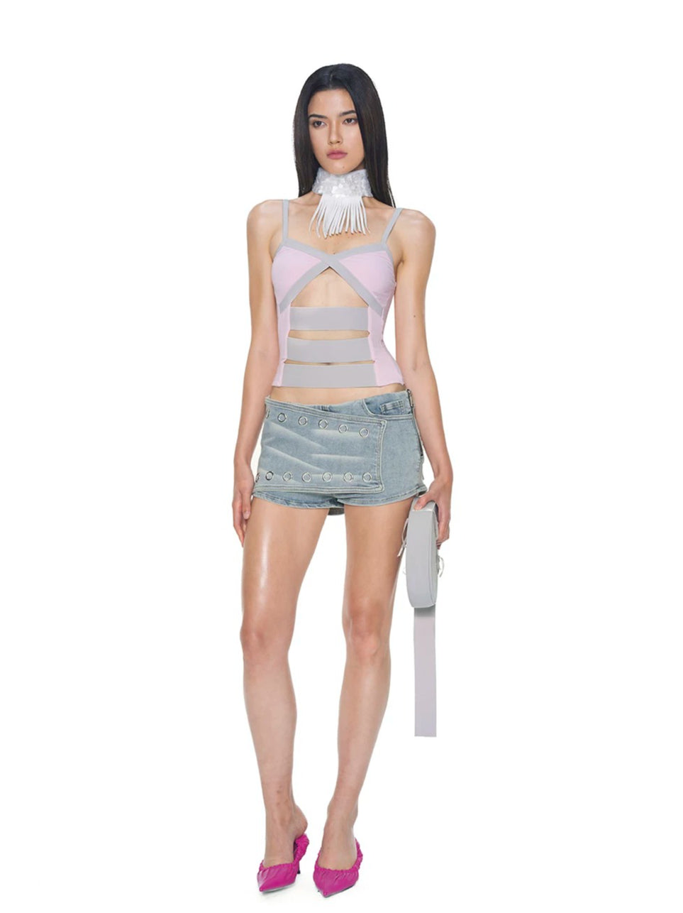 Punk Illusion Denim Shorts