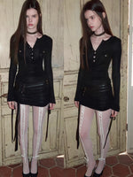 Pocket Henley Knit Top & Dress Set