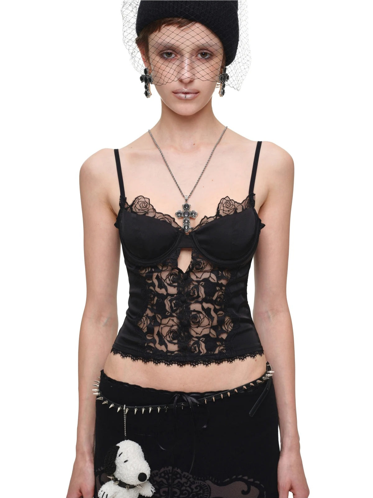 Lace Satin Corset Cami