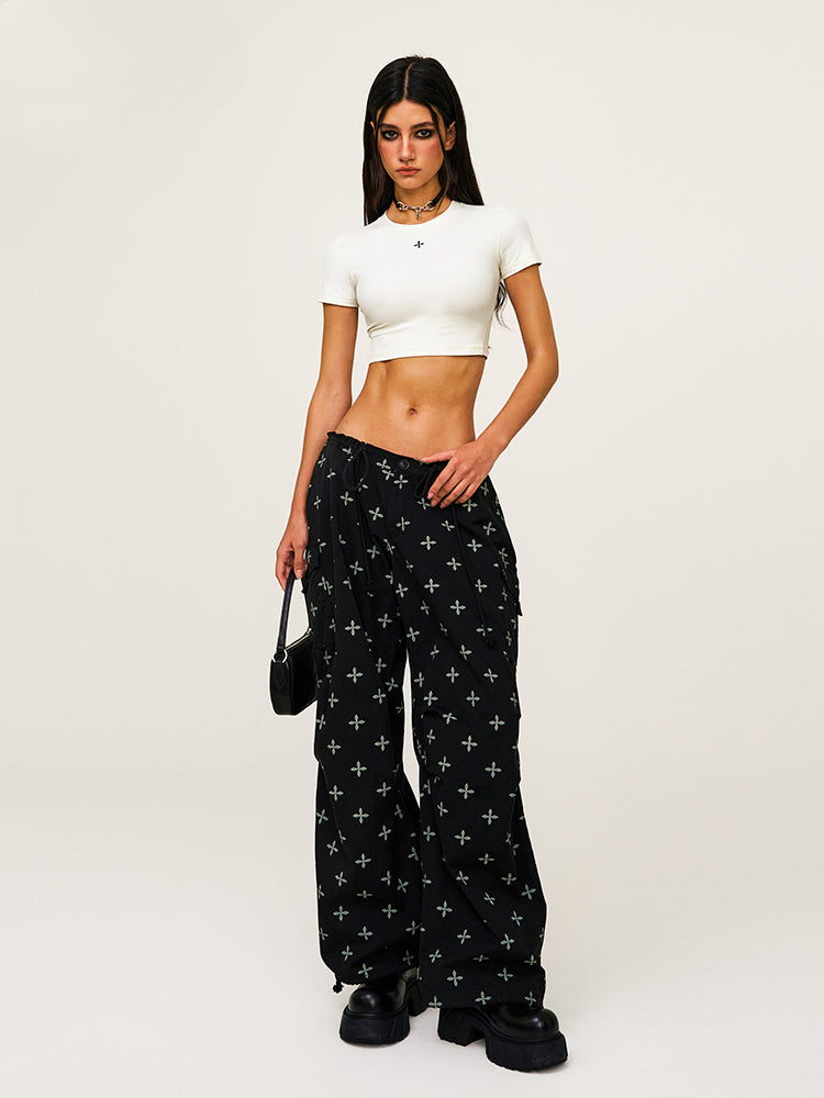 All-Over Print Tie-Dye Sports Paratrooper Pants