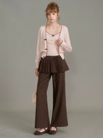 Bow Trim Knit Set