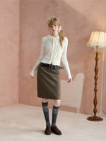 Vintage Minimal Pencil Midi Skirt