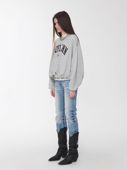 Retro Letter Print Balloon Sweatshirt