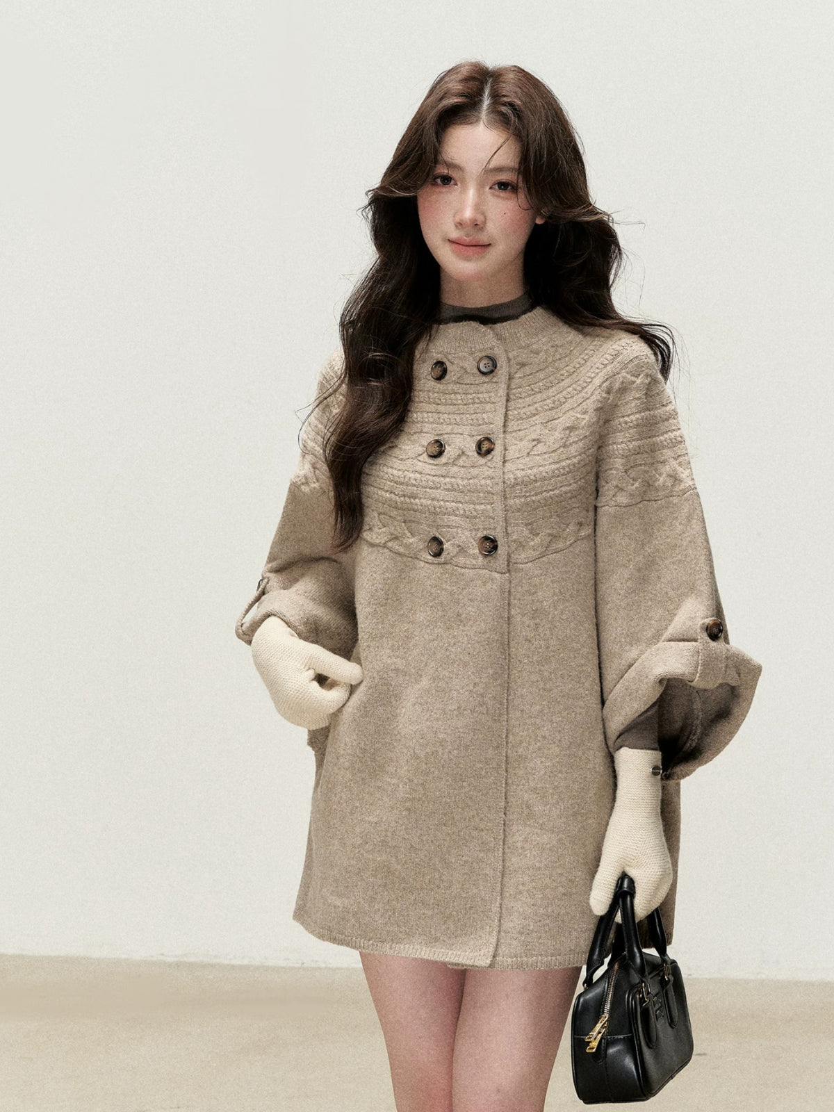 Cable Knit Cape Cardigan