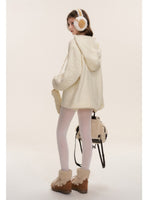Bouclé Cable Knit Hooded & Shorts Set