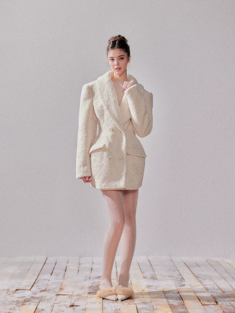 Oversized Lamb Wool Coat Blazer