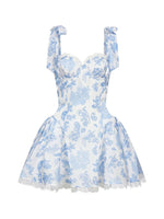 Fiorina Floral Lace-Up Mini Dress