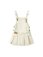 Badge Pleated Suspender Dress