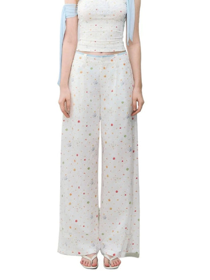 Printed Wide-Leg Pants