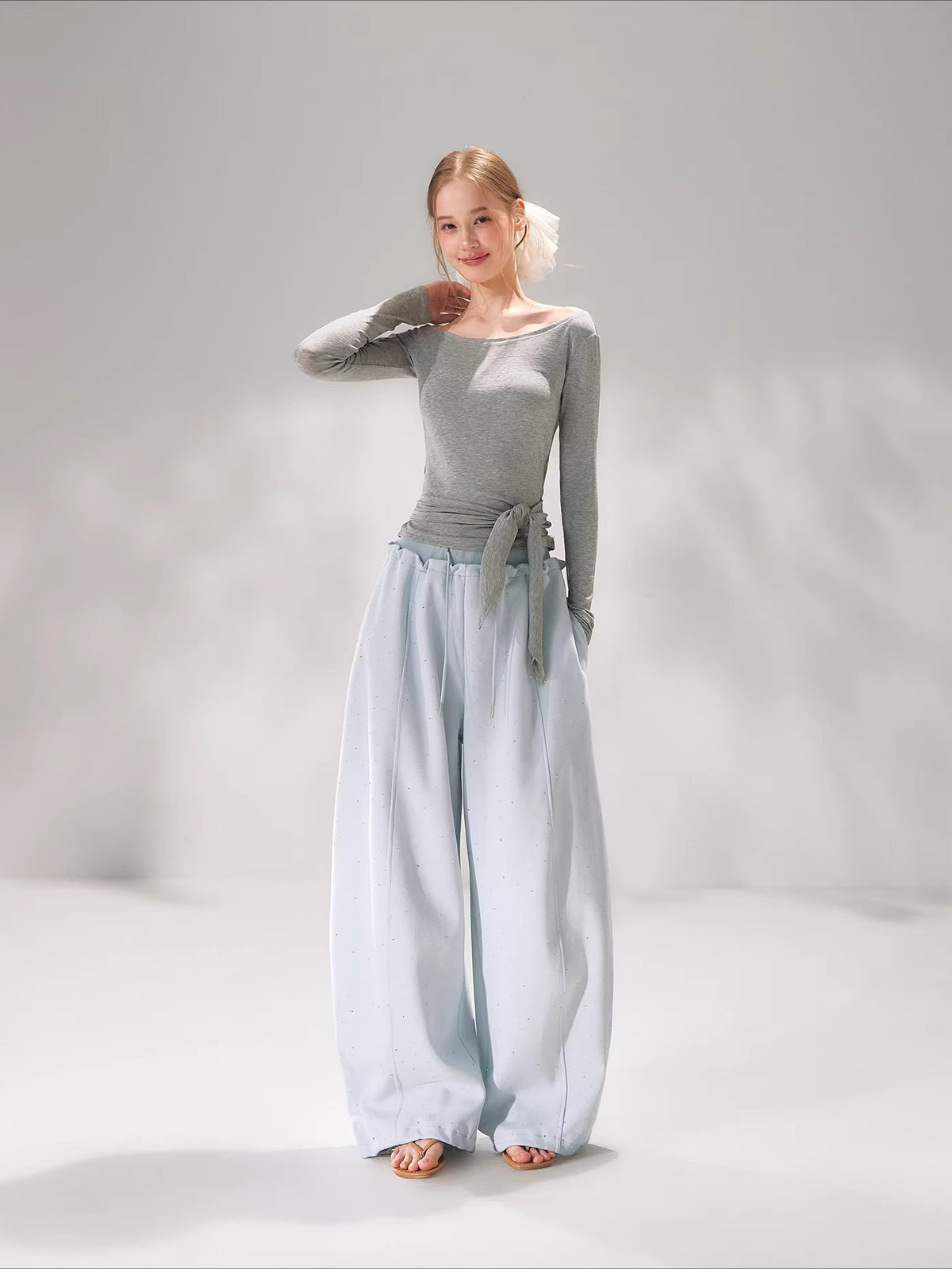 Crystal One Shoulder Tie Top