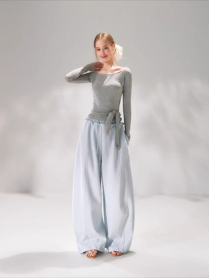 Crystal One Shoulder Tie Top