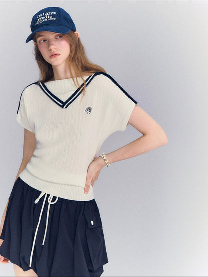 Contrast Knit Top