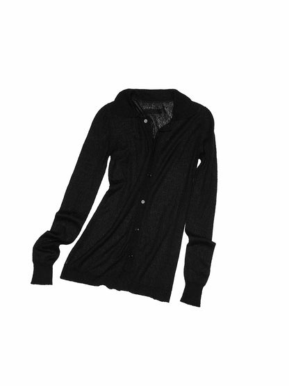 Mohair Slim Transparent Cardigan