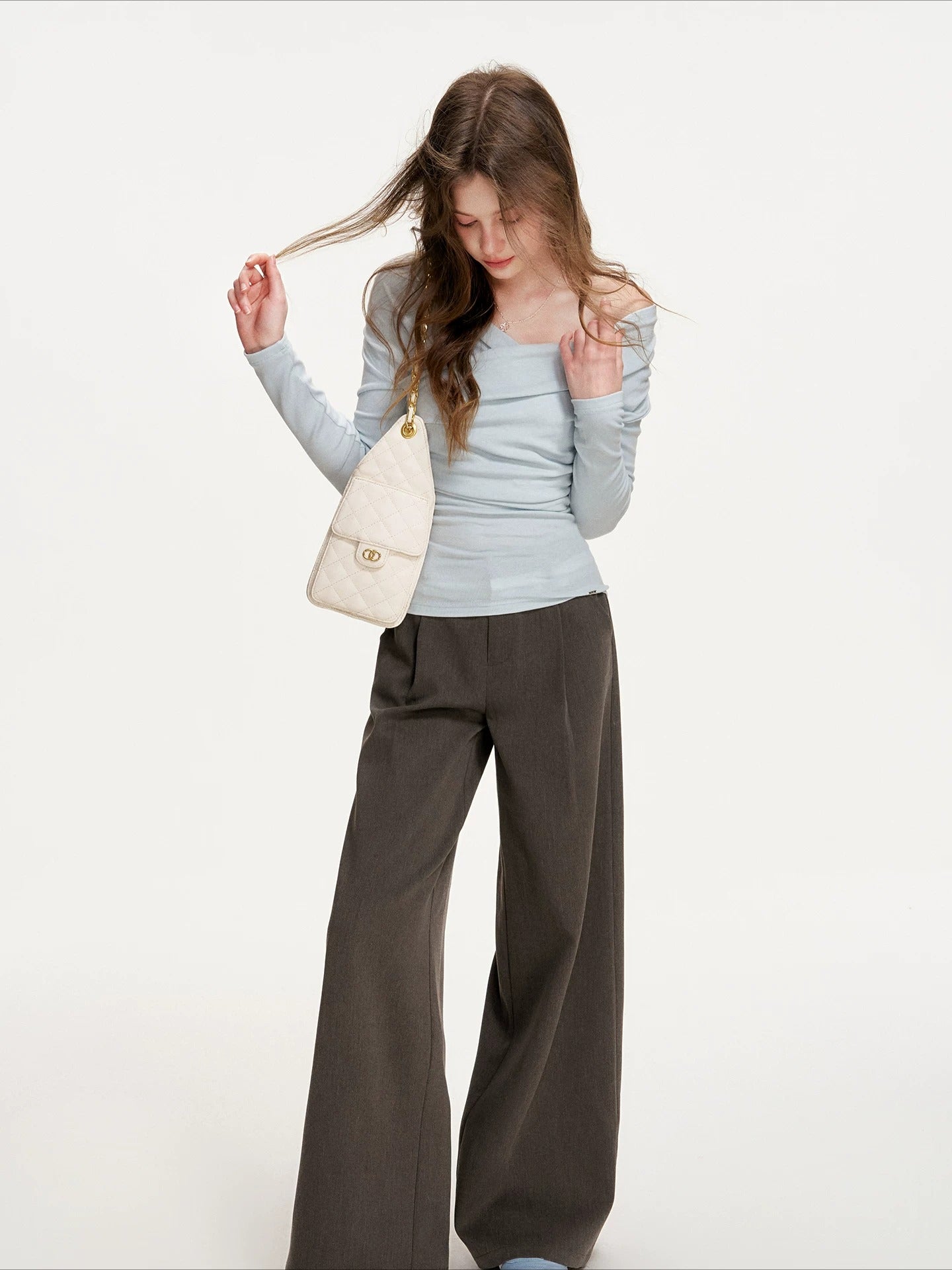 Cross-Neck Off-Shoulder Top