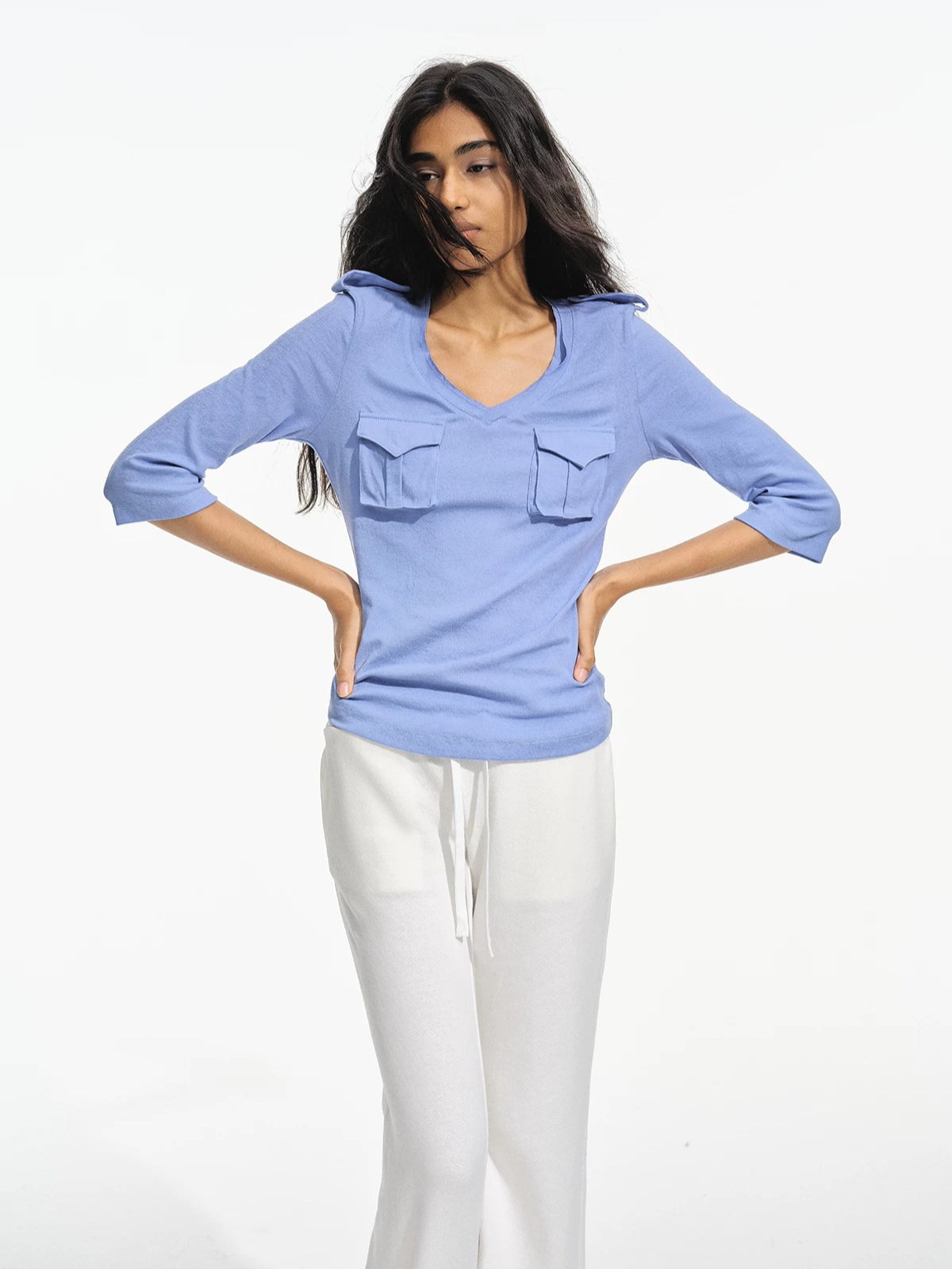 V Neck Knit Top