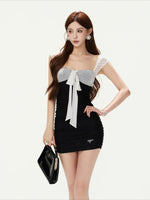 Polka Dot Ruched Mini Dress