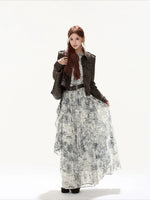 Vintage Suede Collared Cropped Jacket