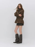 Corduroy Hooded Down Jacket