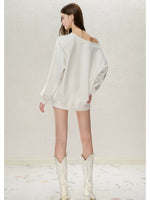 Asymmetric Shoulder Oversized Sweatshirt
