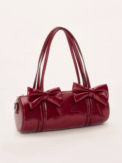 Red Sculptural Bow Underarm Bag