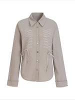 Lace-Up Bow Detail Relaxed Shirt