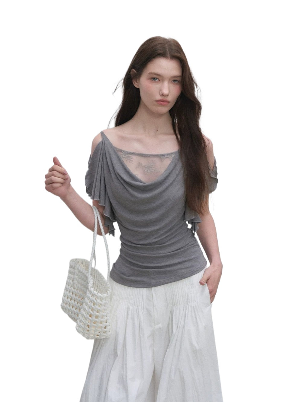 Layered Lace Cowl Top
