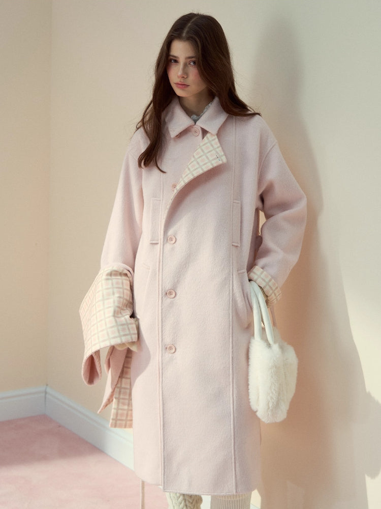 Pink &amp; Brown "Berlin Avenue" Plaid Coat