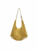 Suede Fringe Stud Tote
