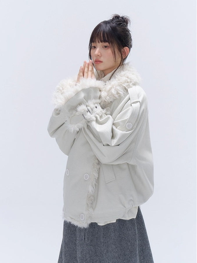 Eco Fur Leopard PU Padded Parka